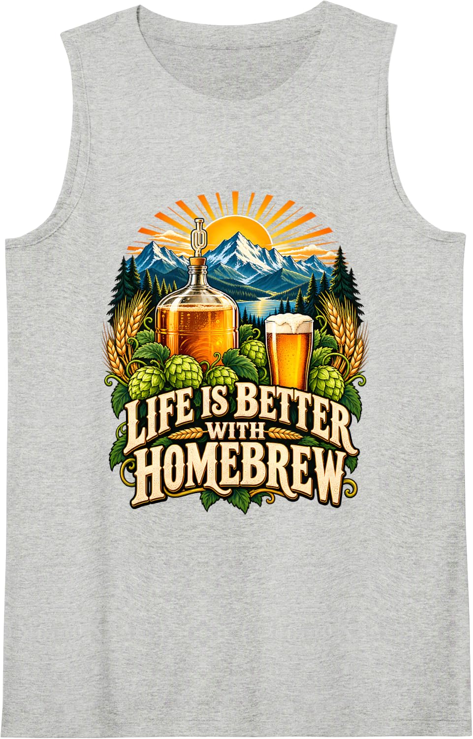 Life is Better with Homebrew Craft Beer Home Brewer Sleeveless Tank Top - Heather Grey