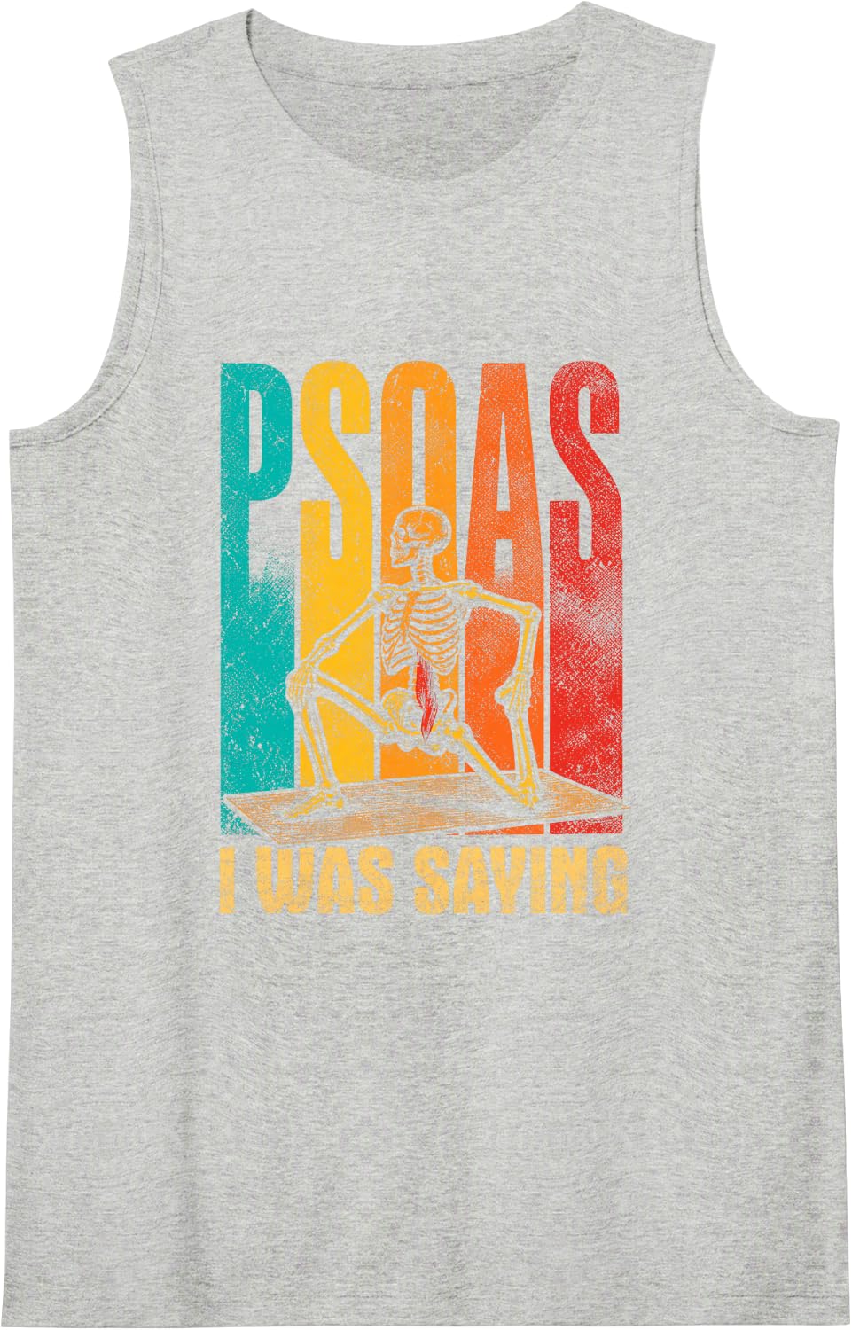 Psoas Muscle Skeleton Anatomy Massage Therapist Bodywork Tank Top - Heather Grey