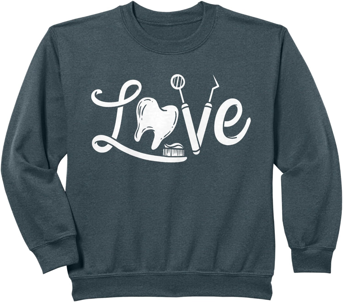 Dentist Dental Assistant Dental Hygienist Gift Sweatshirt - Dark Heather Grey