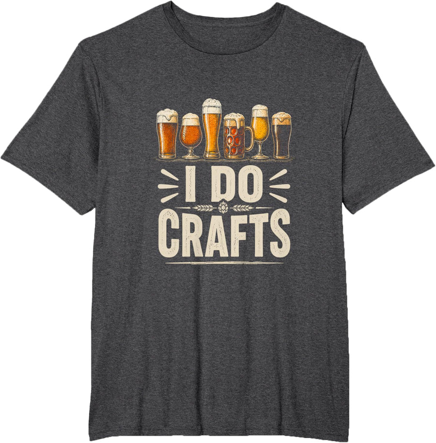 I DO Crafts Vintage Beer Glasses Gift Idea T-Shirt - Dark Heather Grey