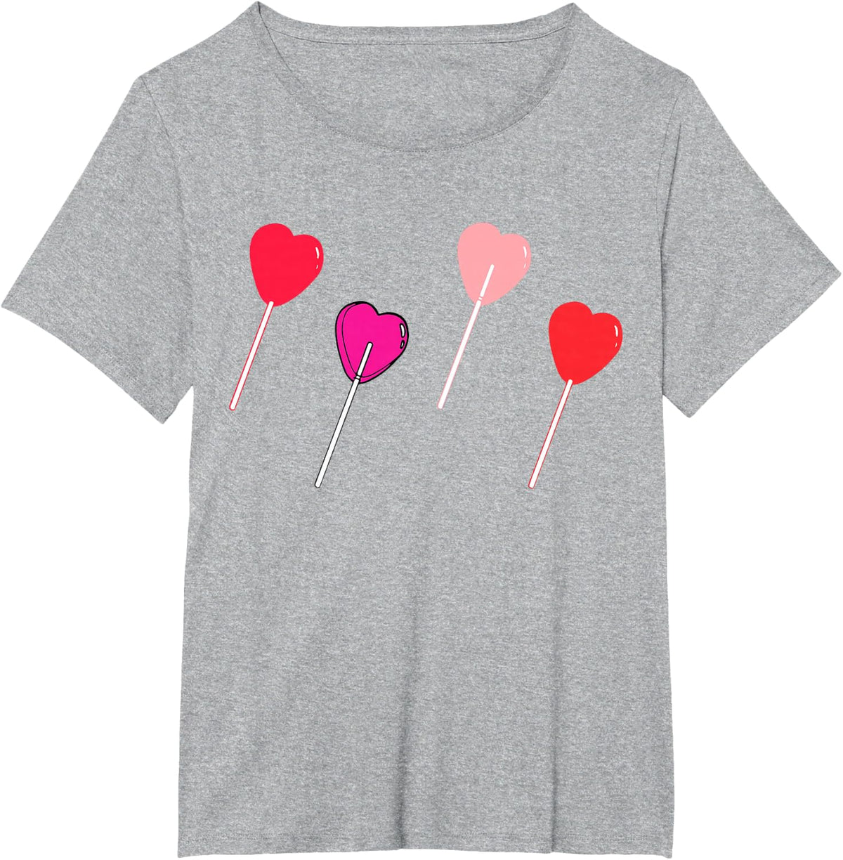 Lollipop Valentines Heart Candy Valentines Sucker T-Shirt - Heather Grey
