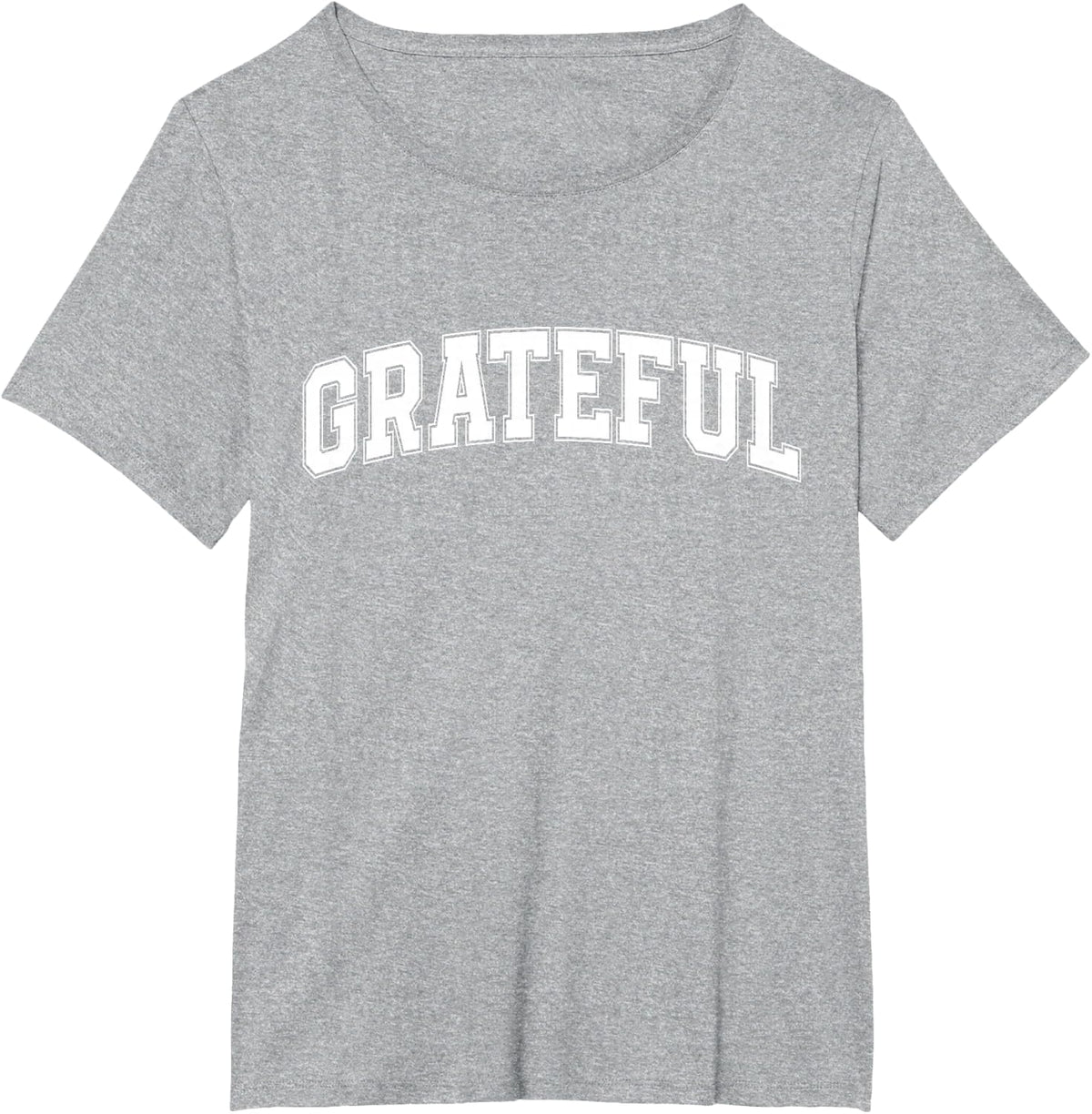 Grateful Athletic Lettering Thanksgiving Turkey Day T-Shirt - Heather Grey
