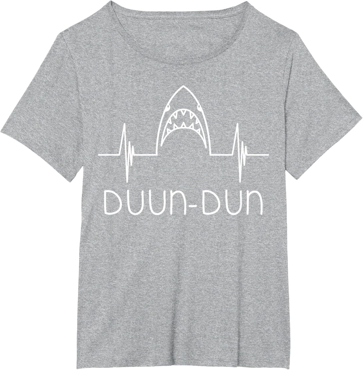Shark Heartbeat Funny Shark for Shark Lovers T-Shirt - Heather Grey