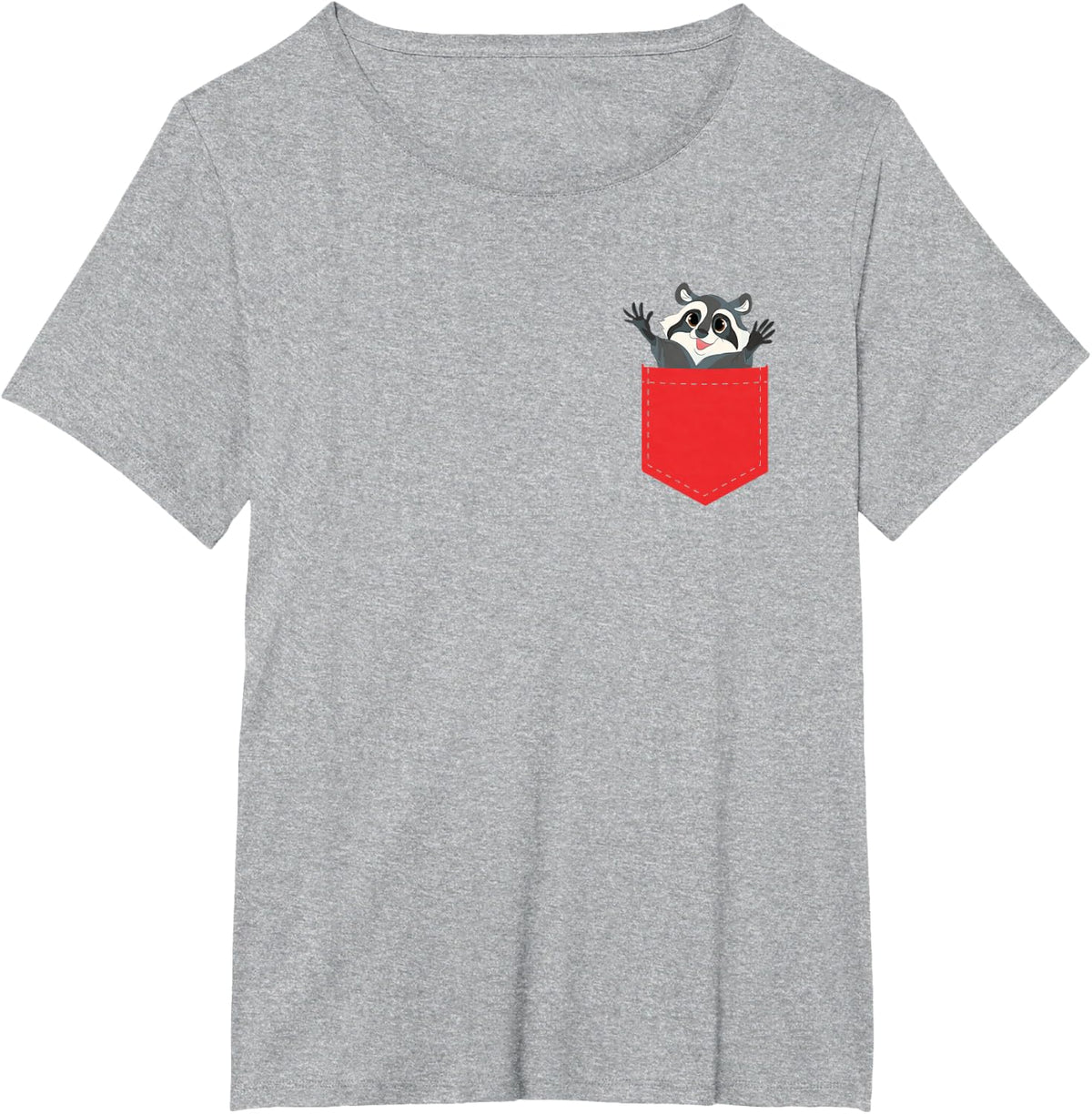 Cute Trash Panda Pocket Raccoon Wildlife Animal Racoon T-Shirt - Heather Grey