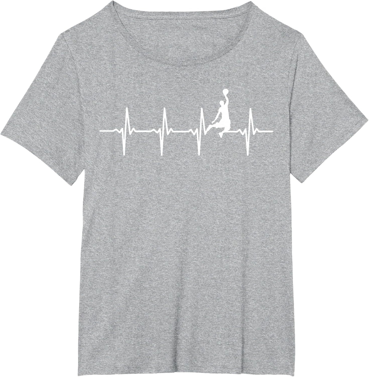 Basketball Heartbeat - Basketballer & Basketball Player T-Shirt - Heather Grey