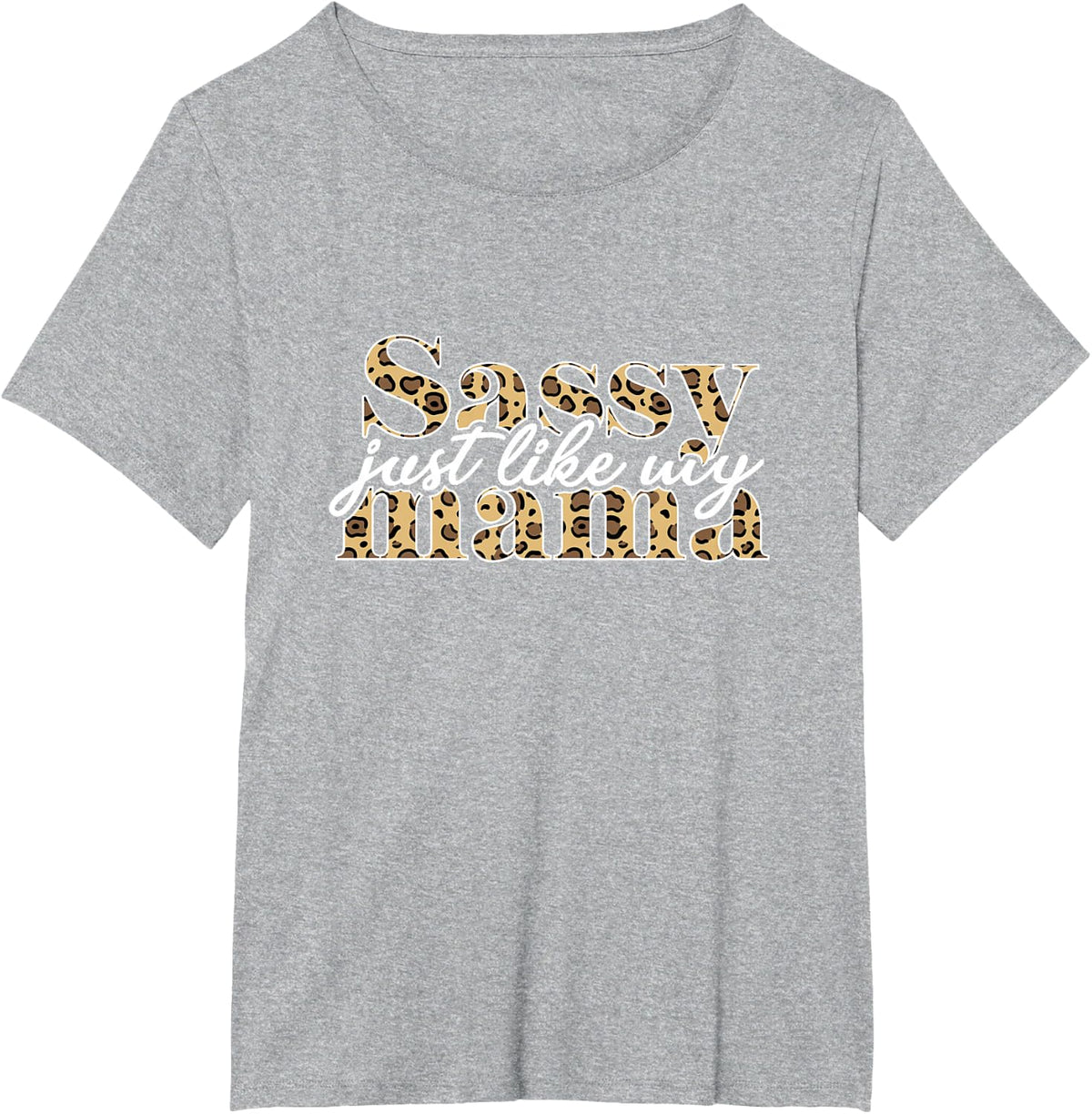 Funny Sassy just Like My Mama Leopard Cute Matching Kids T-Shirt - Heather Grey