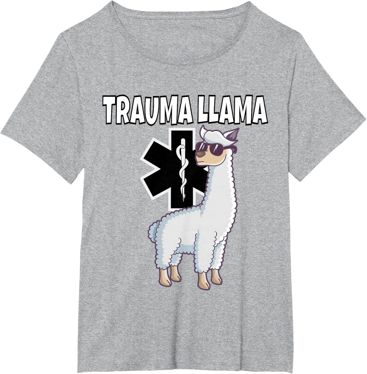 Funny Trauma Llama EMT Medic EMS Gift T-Shirt - Heather Grey