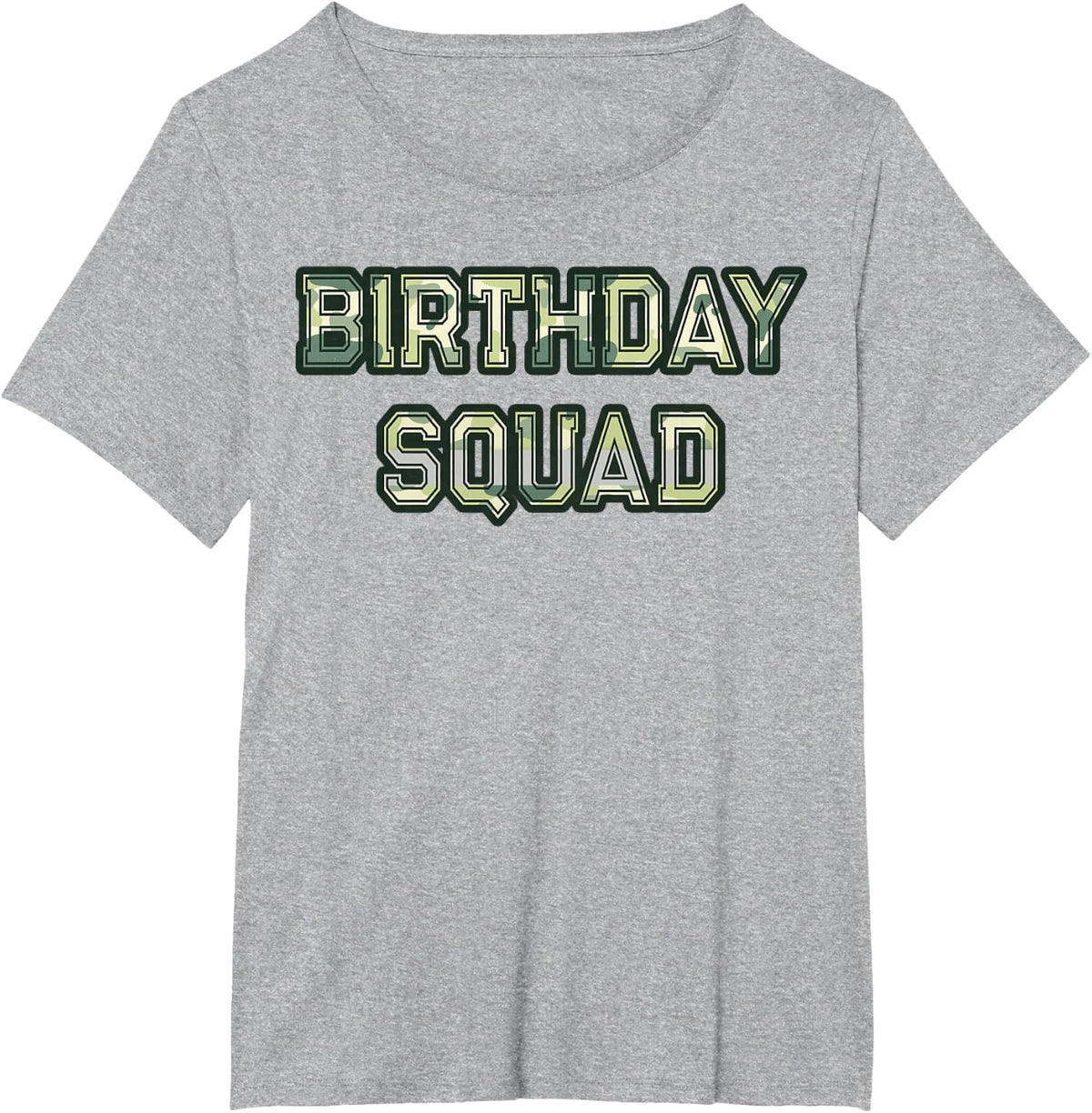Camouflage Themed Birthday Party Squad Military Hunting Camo T-Shirt - Heather Grey