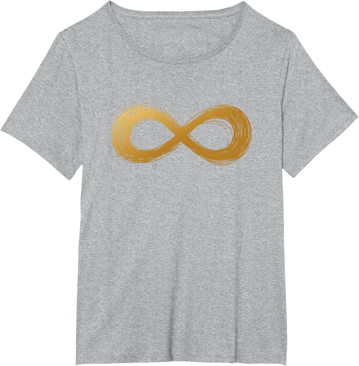 Golden Infinity Neurodiversity Symbol - Autism awareness T-Shirt - Heather Grey