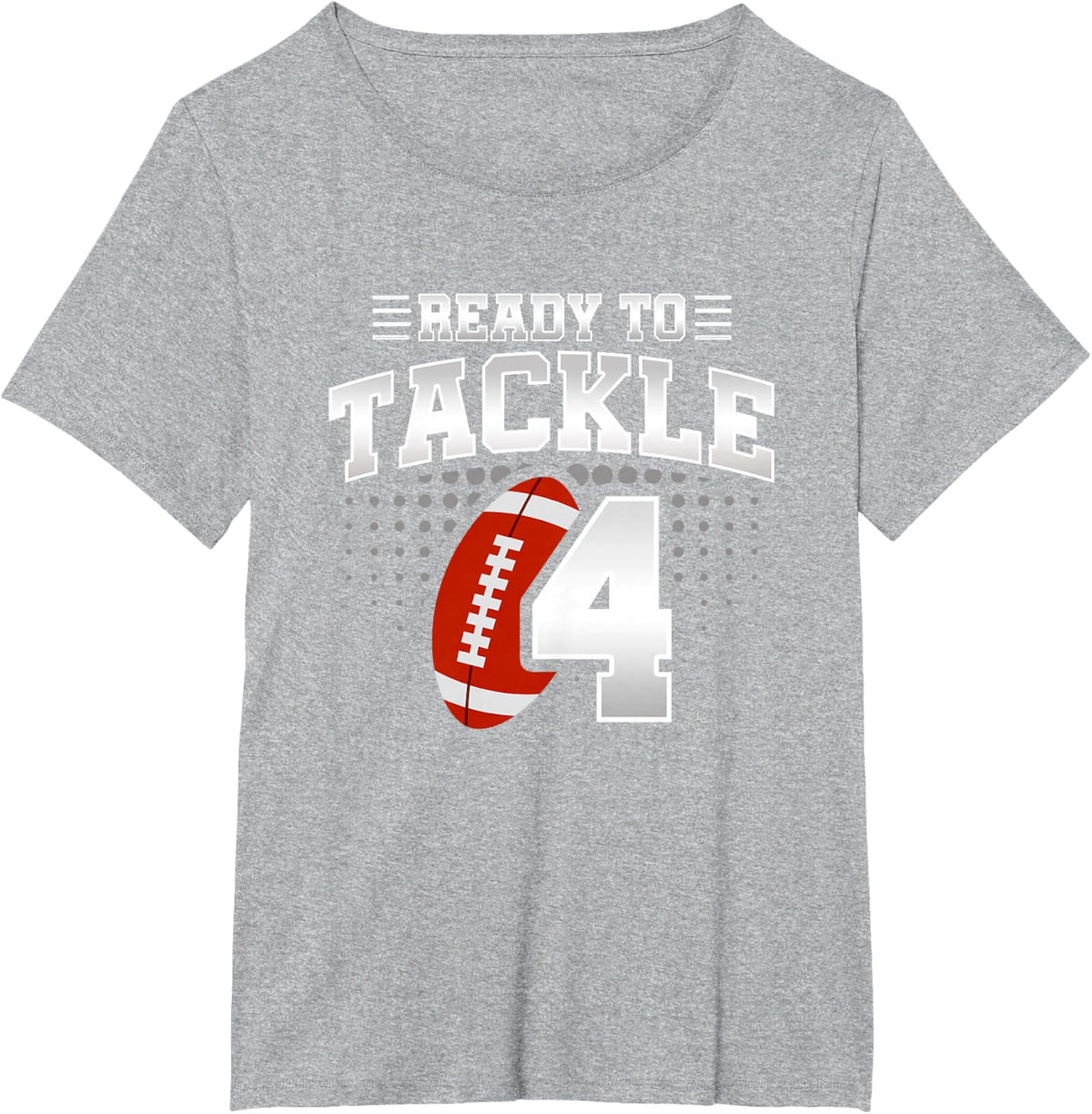 4th Birthday - Football Birthday Party - 4th Birthday T-Shirt - Heather Grey