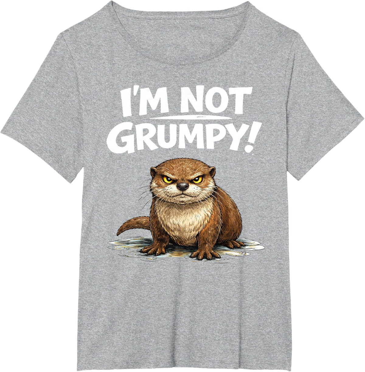 Funny Angry Otter Grumpy Meme Gifts for Men Women Boy Kid T-Shirt - Heather Grey