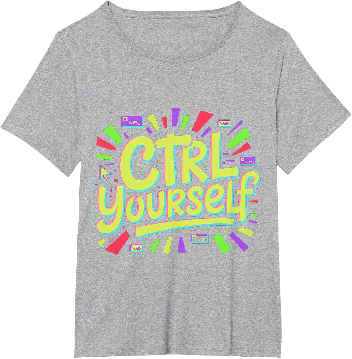 Ctrl Yourself Coding Programmer Keyboard Jokes - T-Shirt - Heather Grey