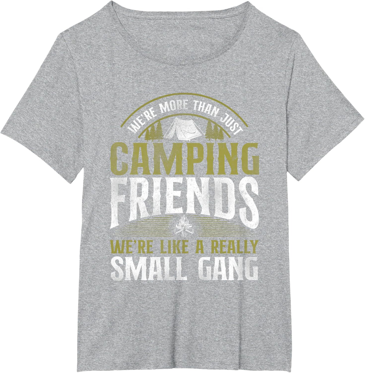 More Than Just Camping Friends Small Gang Tent Family T-Shirt - Heather Grey