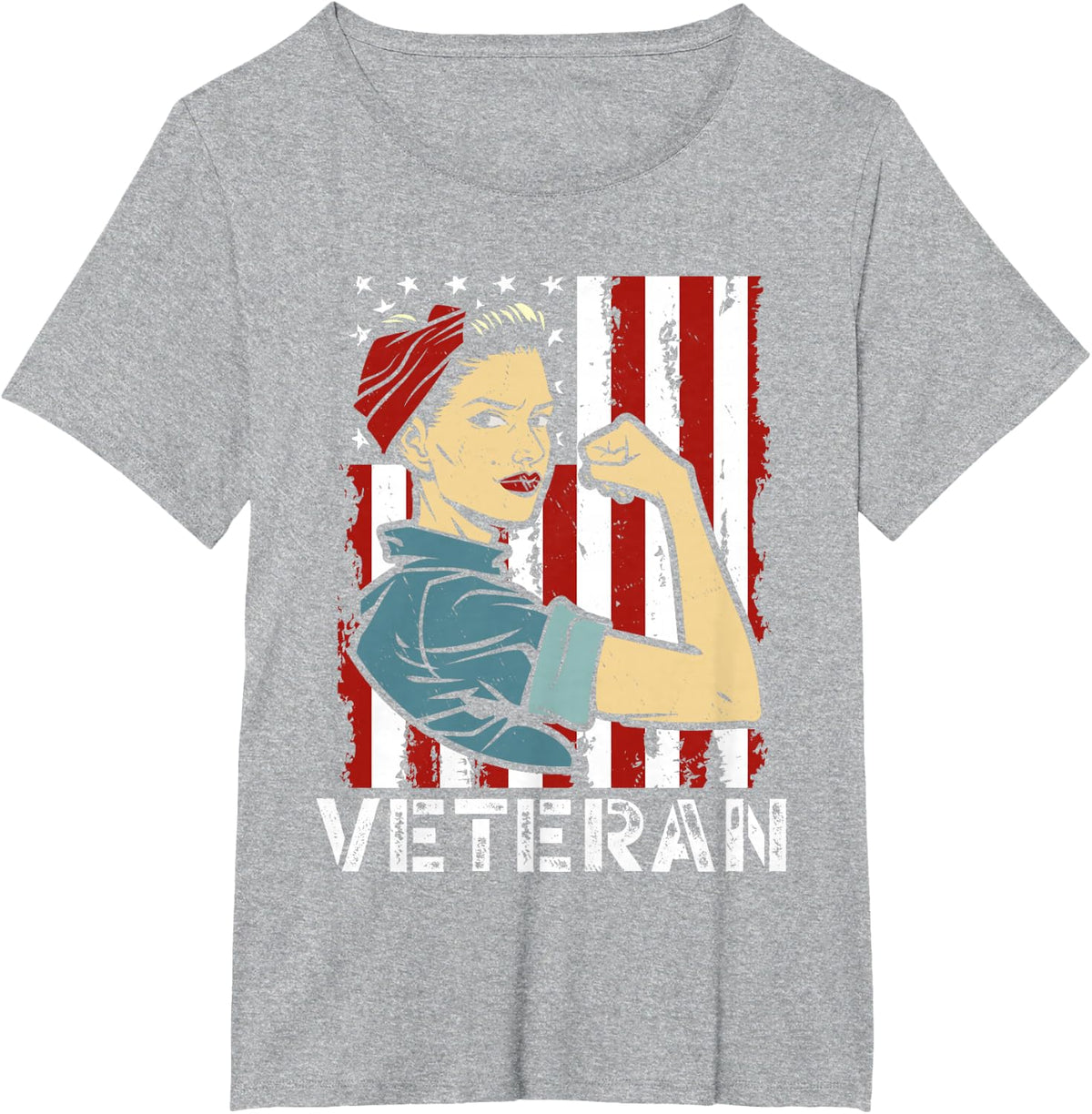 Female Veteran Veteran's Day U.S. Veteran T-Shirt - Heather Grey