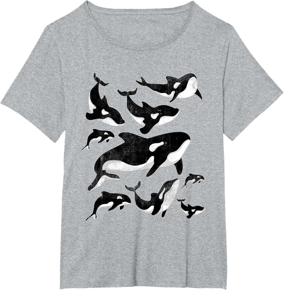 Orca Ocean Animal Killer Whale Animal Design Killer Whale T-Shirt - Heather Grey