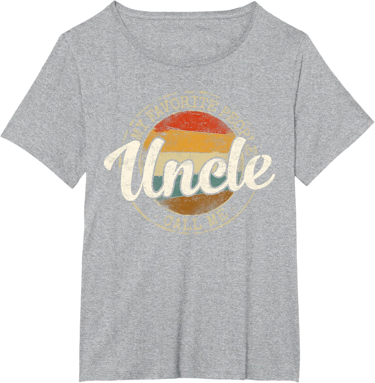 My Favorite People Call Me Uncle Vintage Stamp Mothers Day T-Shirt - Heather Grey