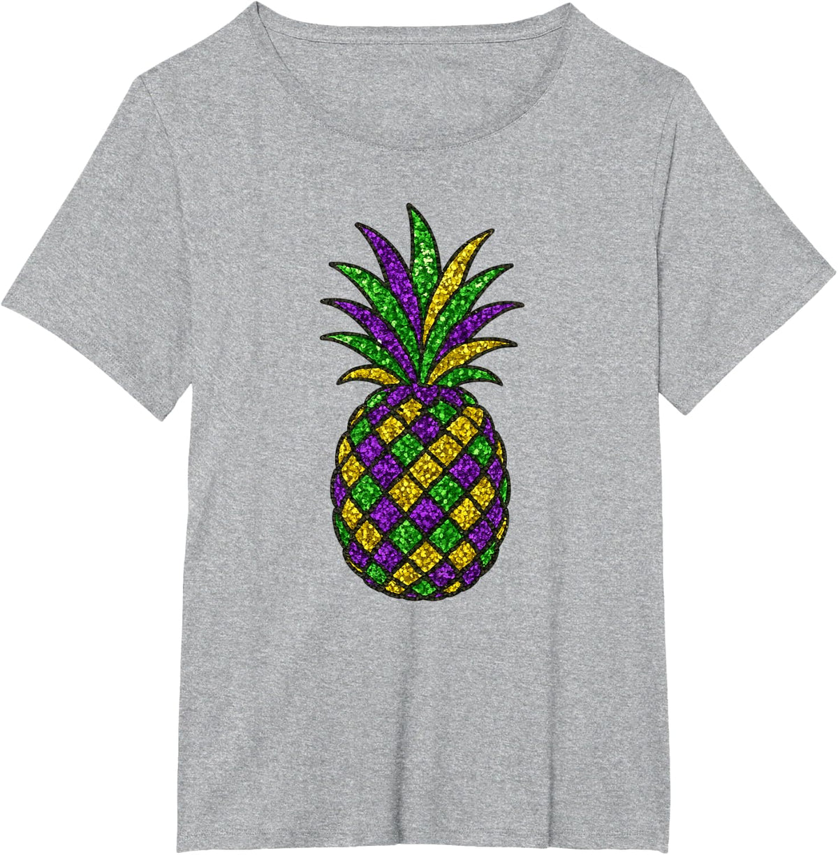 Mardi Gras Pineapple Hawaiian Tropical Party Men Women Kids T-Shirt - Heather Grey