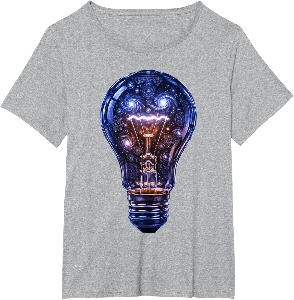 Light Bulb Graphic Electrician Lightbulb T-Shirt - Heather Grey