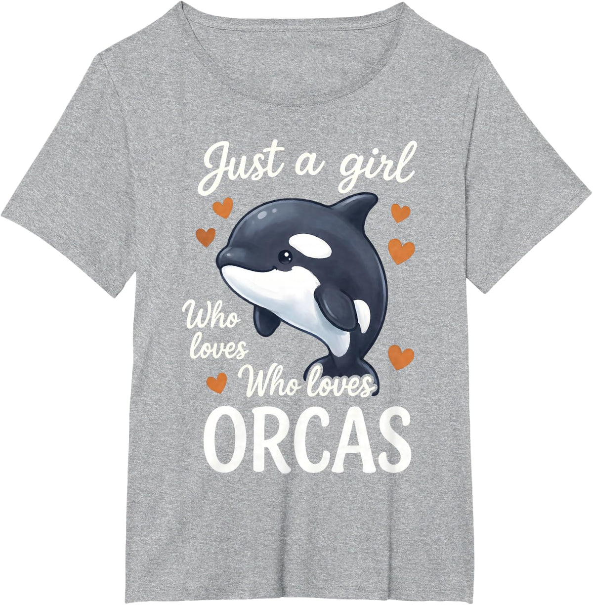 Just A Girl Who Loves Orcas T-Shirt - Heather Grey