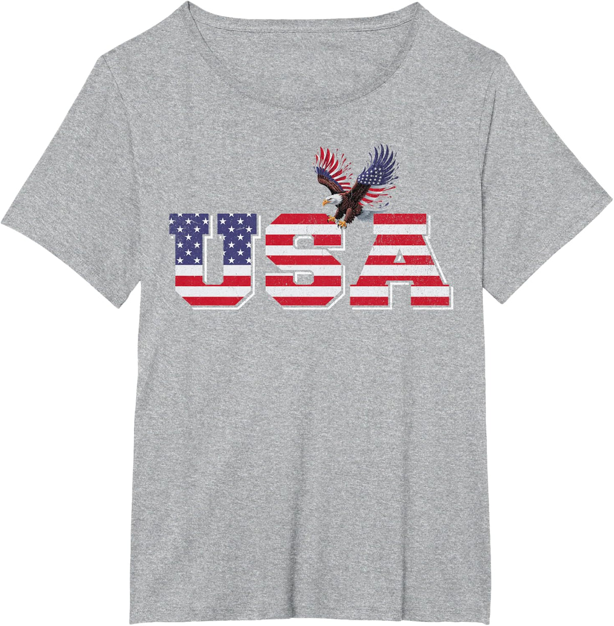 4th of July Bald Eagle USA Patriotic Shirts for Men Women T-Shirt - Heather Grey