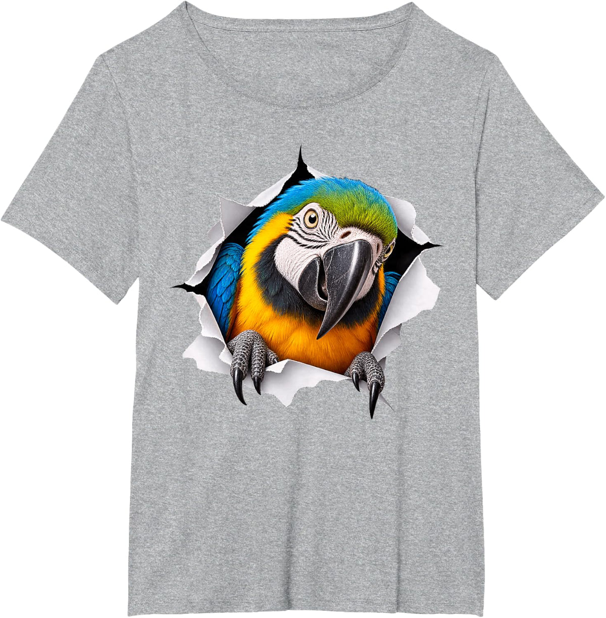 Funny Parrot Peeking Cute Zoo Animal Lover T-Shirt - Heather Grey