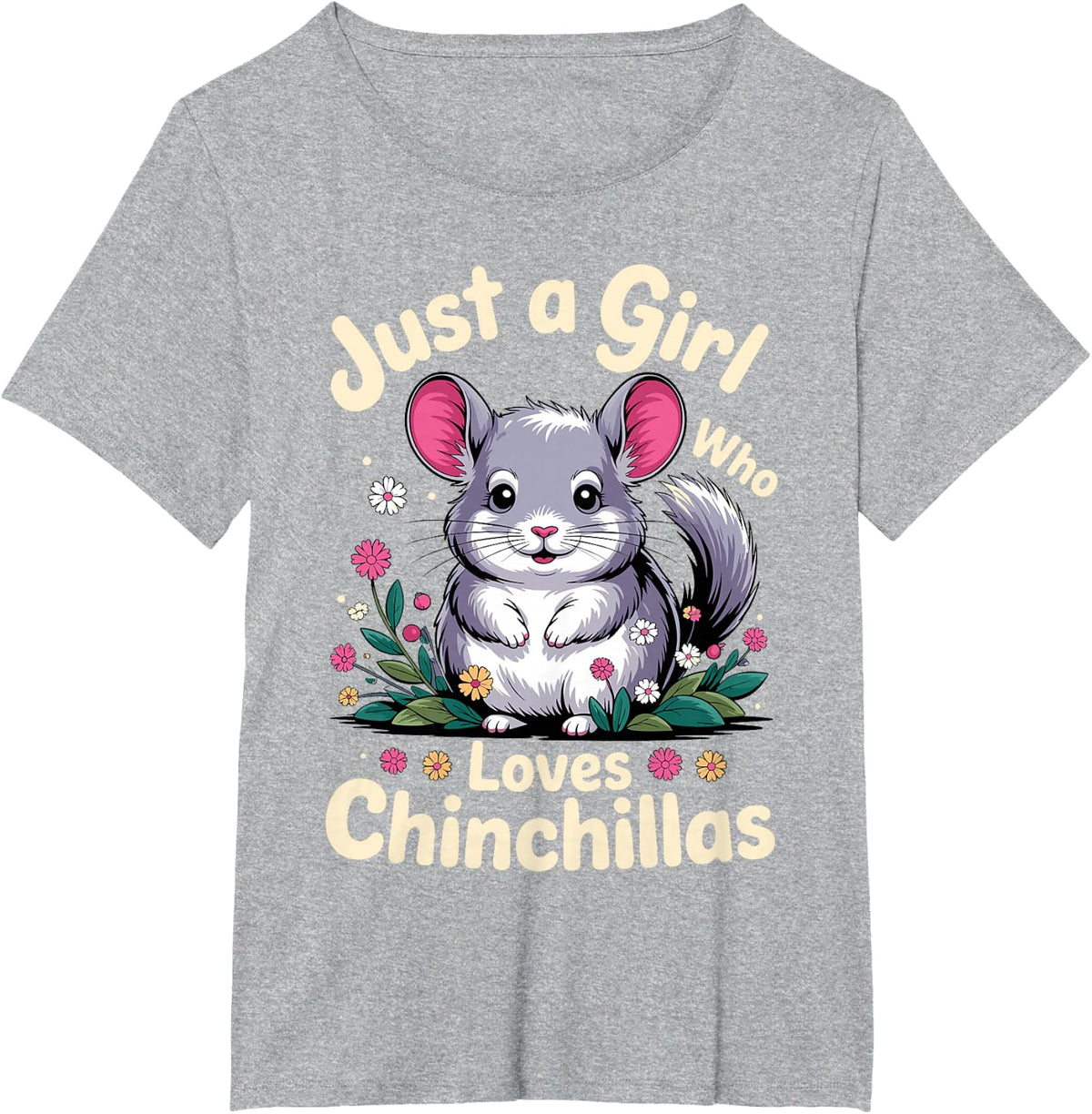 Best Chinchilla Art for Women Girls Mom Chinchilla Lover T-Shirt - Heather Grey