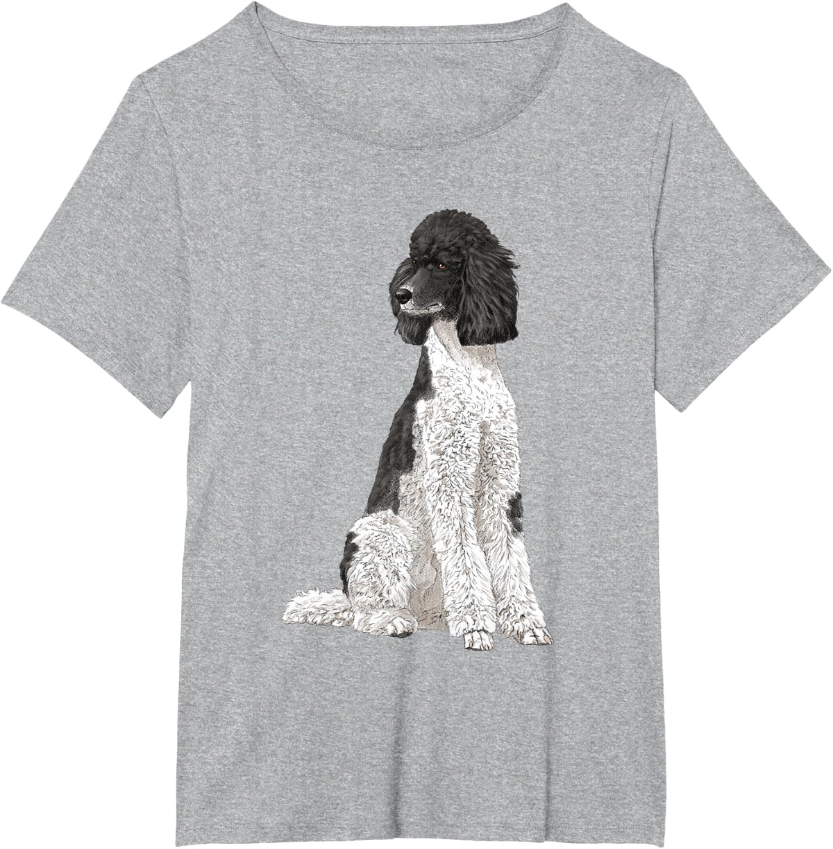 Sitting Dog Poodle T-Shirt - Heather Grey
