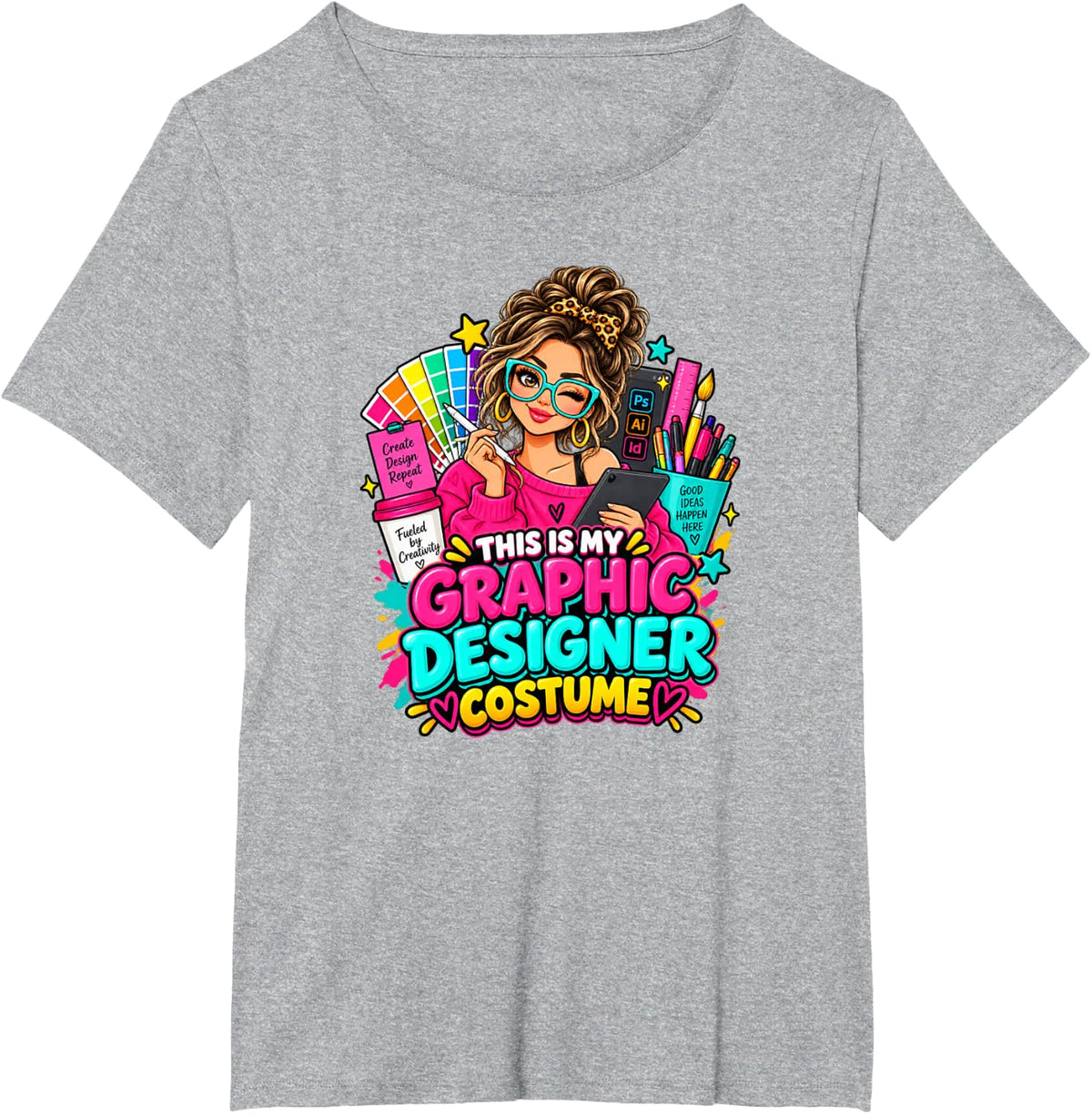 This is My Graphic Designer Costume Funny Halloween T-Shirt - Heather Grey