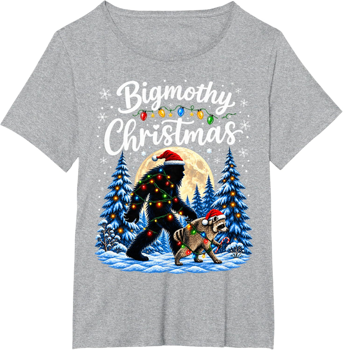 Funny Bigfoot Jimothy Raccoon Christmas Trash Panda Wildlife T-Shirt - Heather Grey