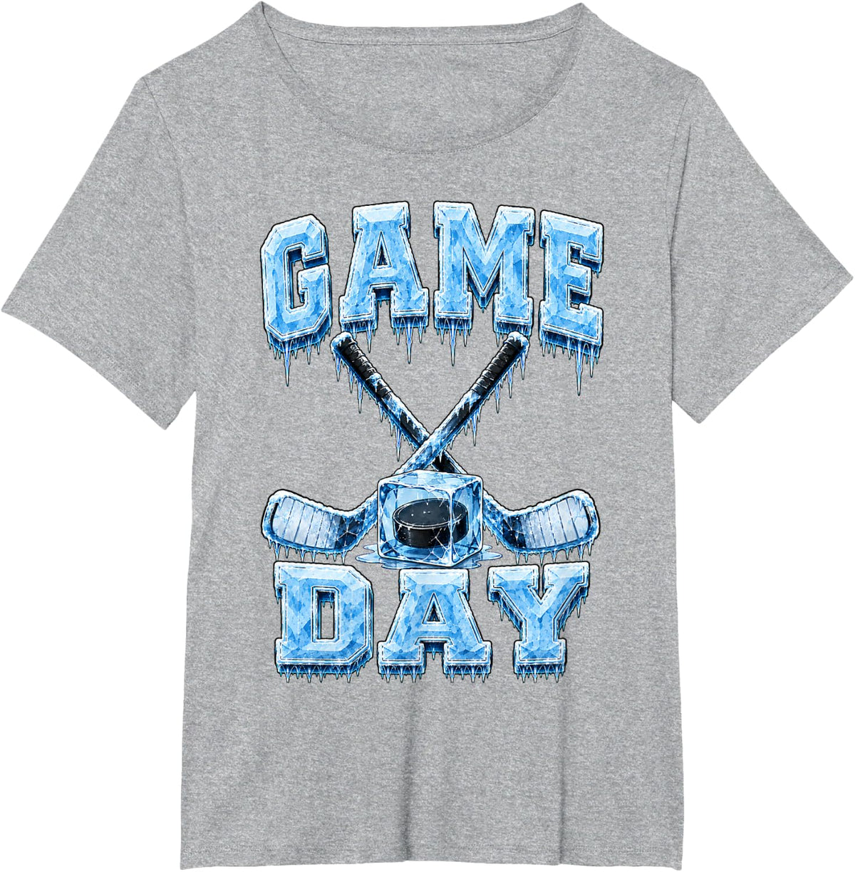 Hockey Player and Fan Game Day Graphic T-Shirt - Heather Grey