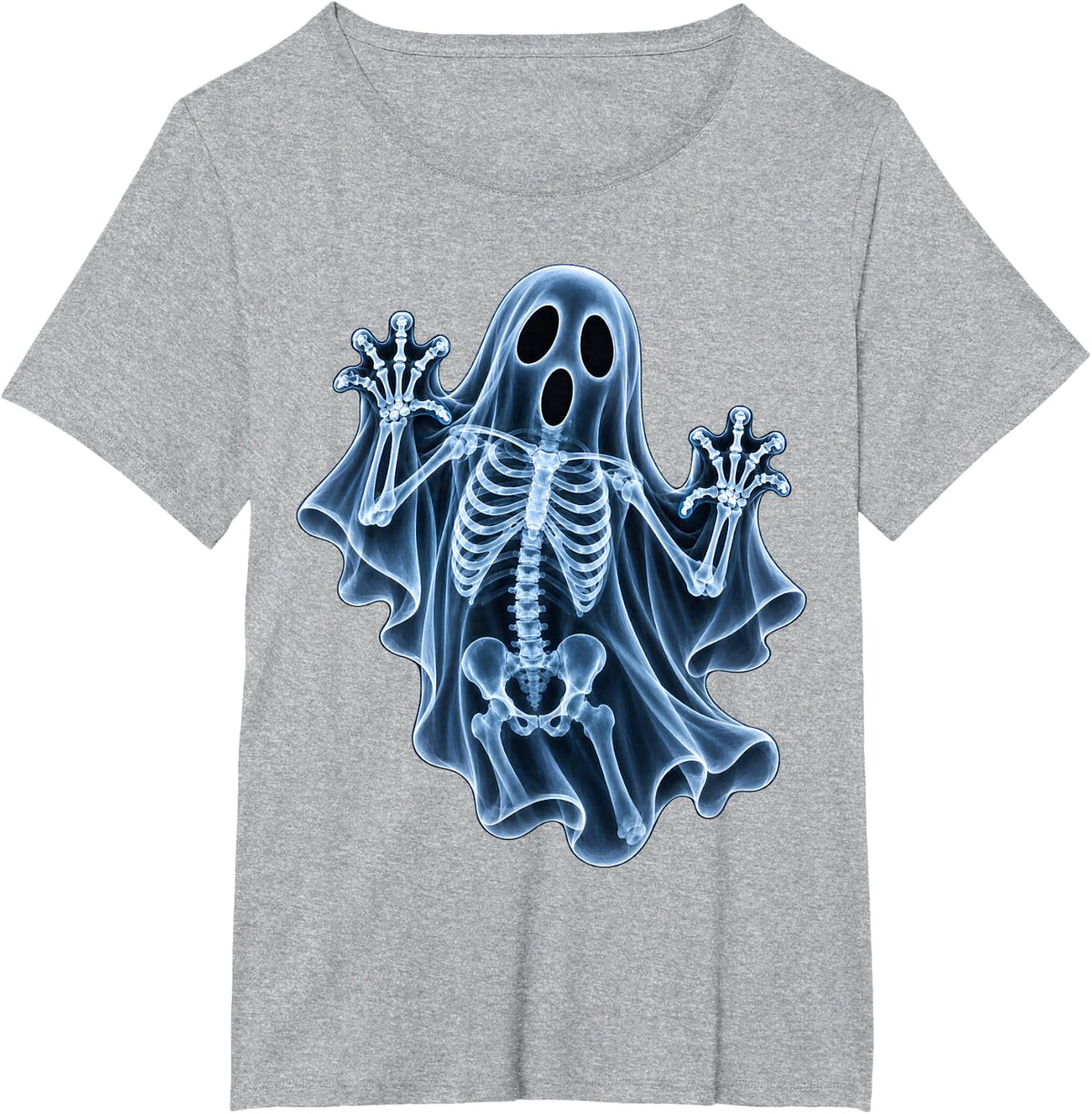 Radiology Halloween Ghosts Spooky Rad Tech X-Ray Skeleton T-Shirt - Heather Grey
