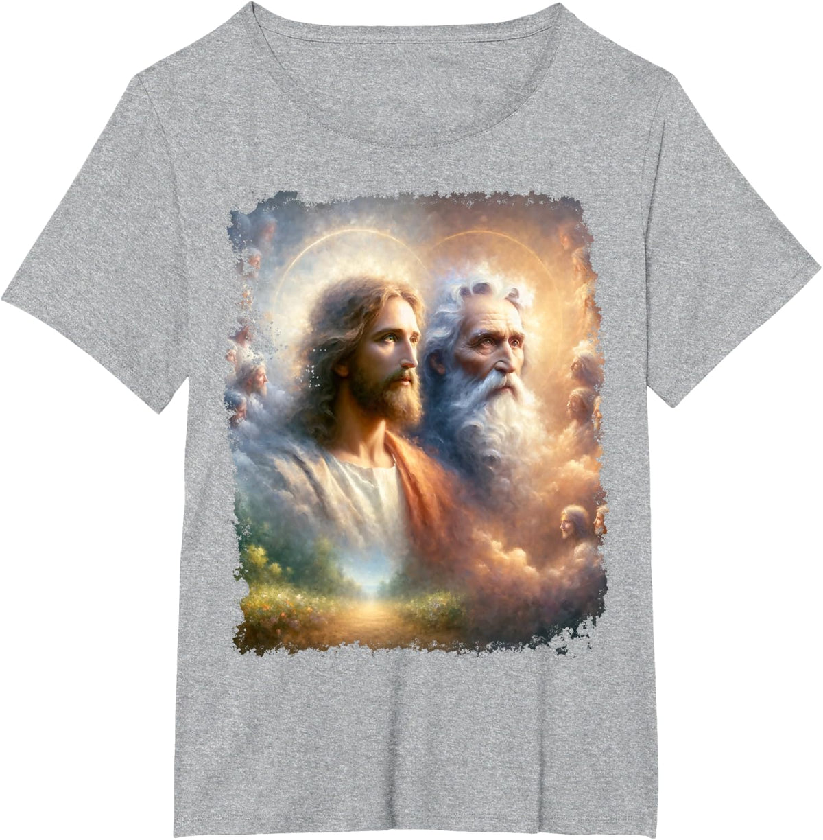 God and Jesus Christ T-Shirt - Heather Grey