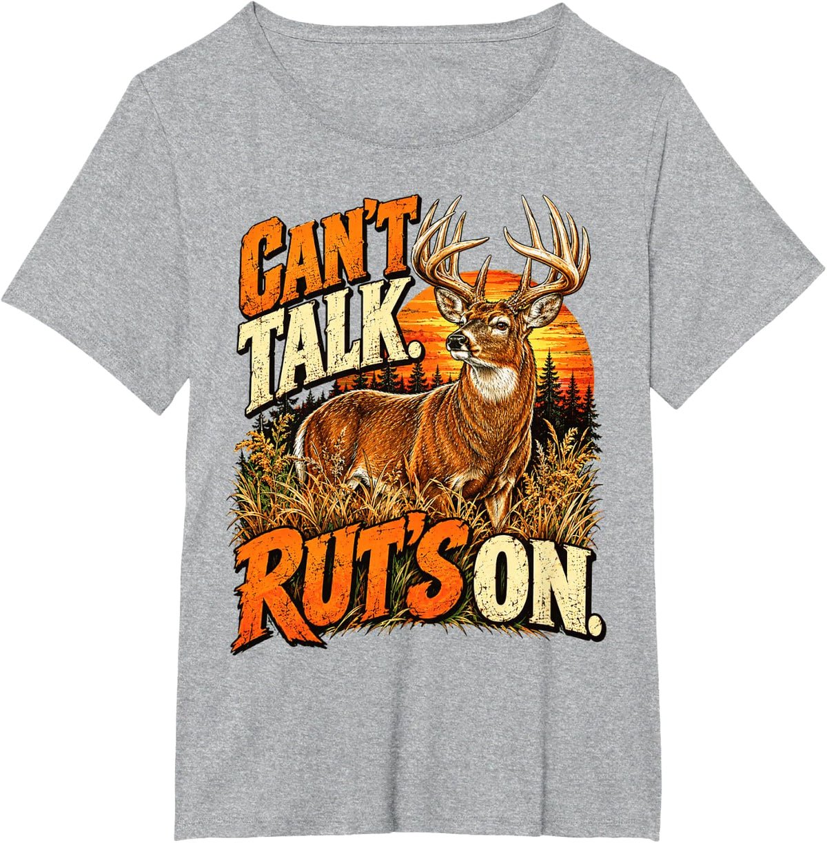 Vintage Deer Hunting Humor Buck Rutting Season Outdoors T-Shirt - Heather Grey