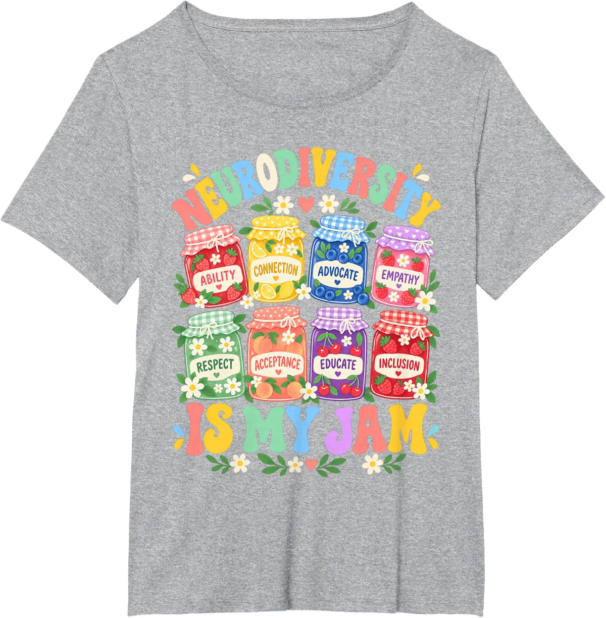 Neurodiversity is My Jam Ability Connection Acceptance T-Shirt - Heather Grey