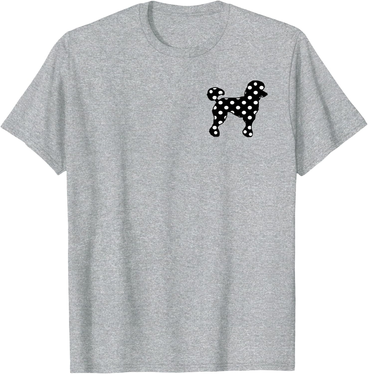 Sock Hop Cutie 50s Costume Black Polka Dot Poodle T-Shirt - Heather Grey
