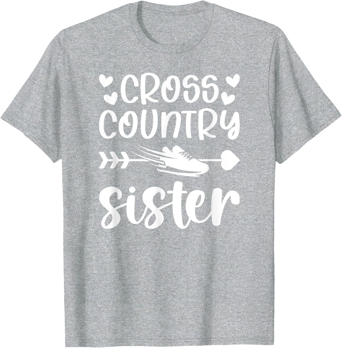 Cross Country Sister Of A Cross Country Runner Sis XC Sister T-Shirt - Heather Grey