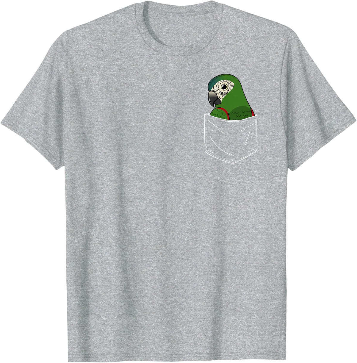Cute Parrot In A Pocket I Hahns Macaw T-Shirt - Heather Grey
