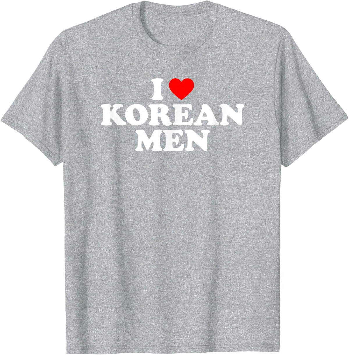 I Love Korean Men T-Shirt - Heather Grey