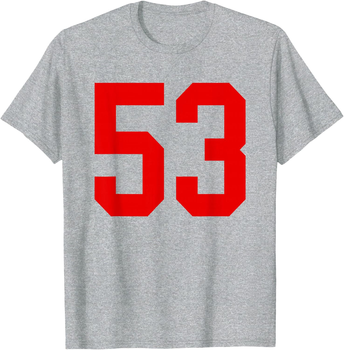 Bright Red Number 53 Jersey Player Uniform #53 T-Shirt - Heather Grey