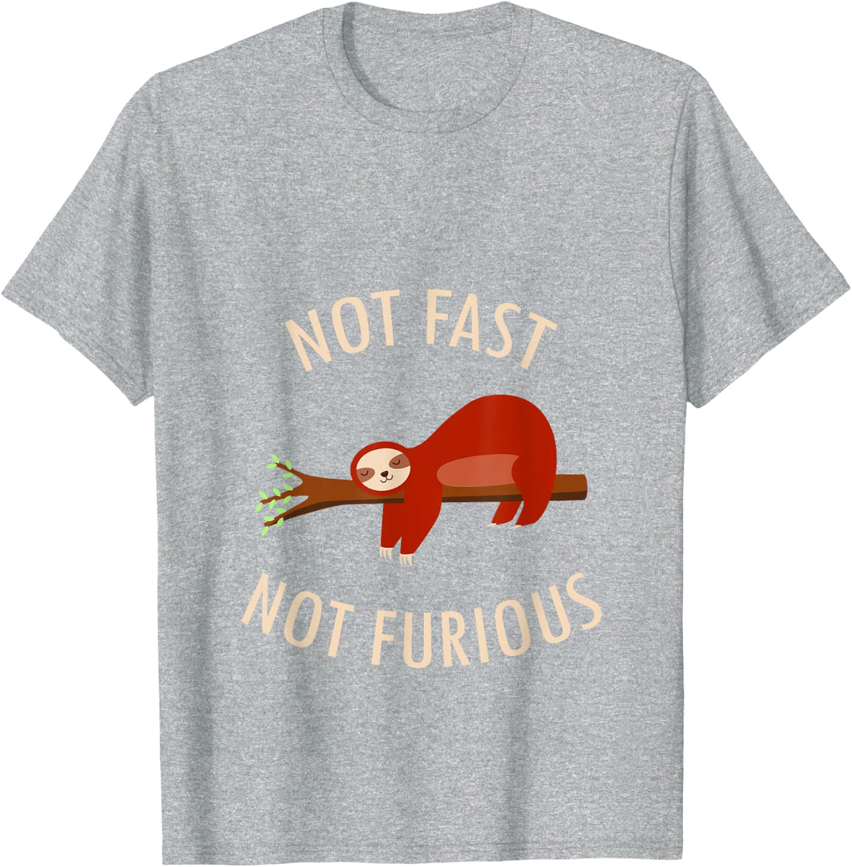 Not Fast Not Furious Sloth Funny Camping Gift & Top Pajama T-Shirt - Heather Grey