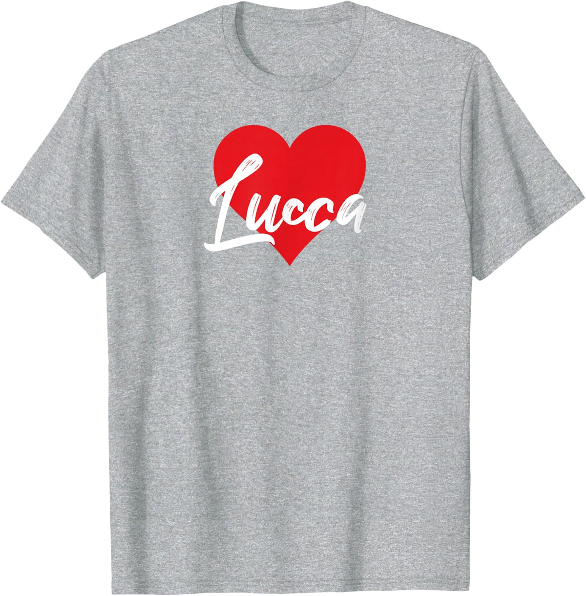I Love Lucca First Name Tshirt I Heart Named T-Shirt - Heather Grey