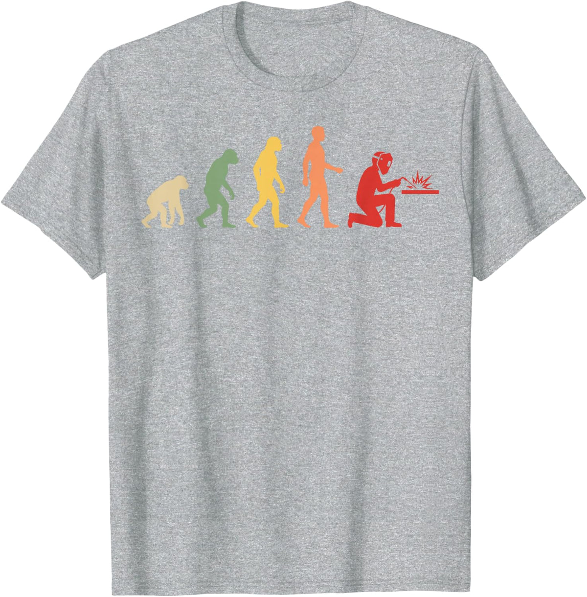 Vintage Evolution Welder Welding Metalworker Metal Weld Tee T-Shirt - Heather Grey