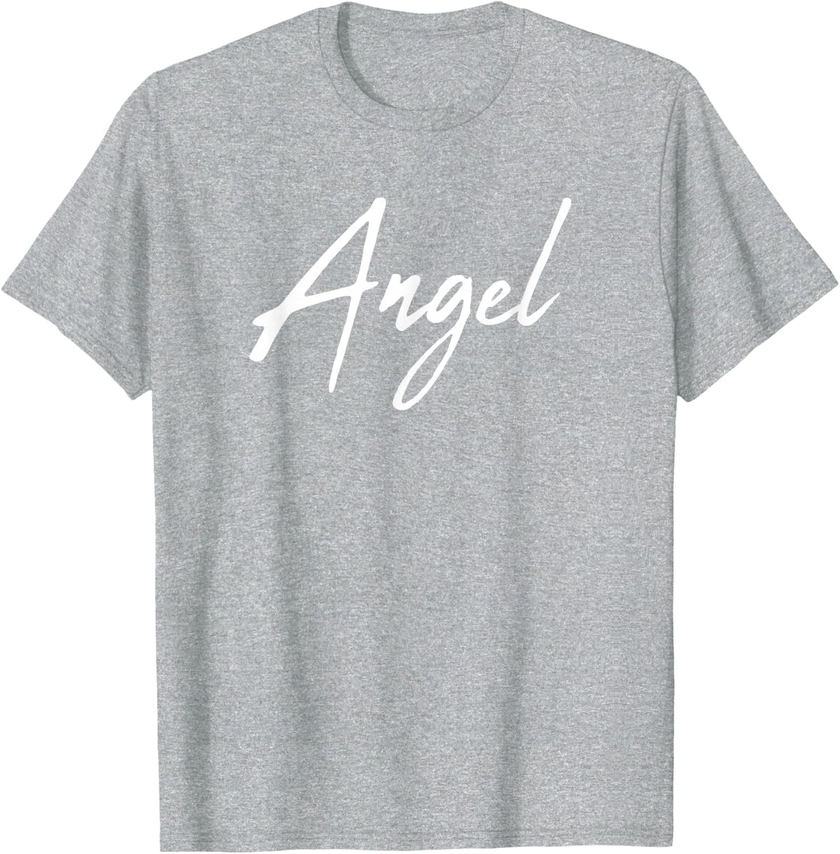Beautiful Handwritten Font Angel Calligraphy T-Shirt - Heather Grey