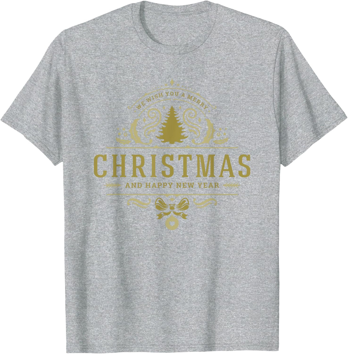 Merry Christmas, Happy New Year T-Shirt - Heather Grey