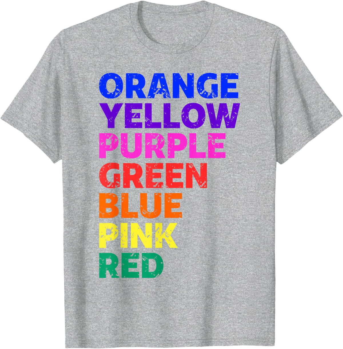 Color Rainbow Optical Illusion Funny T-Shirt Gift T-Shirt - Heather Grey