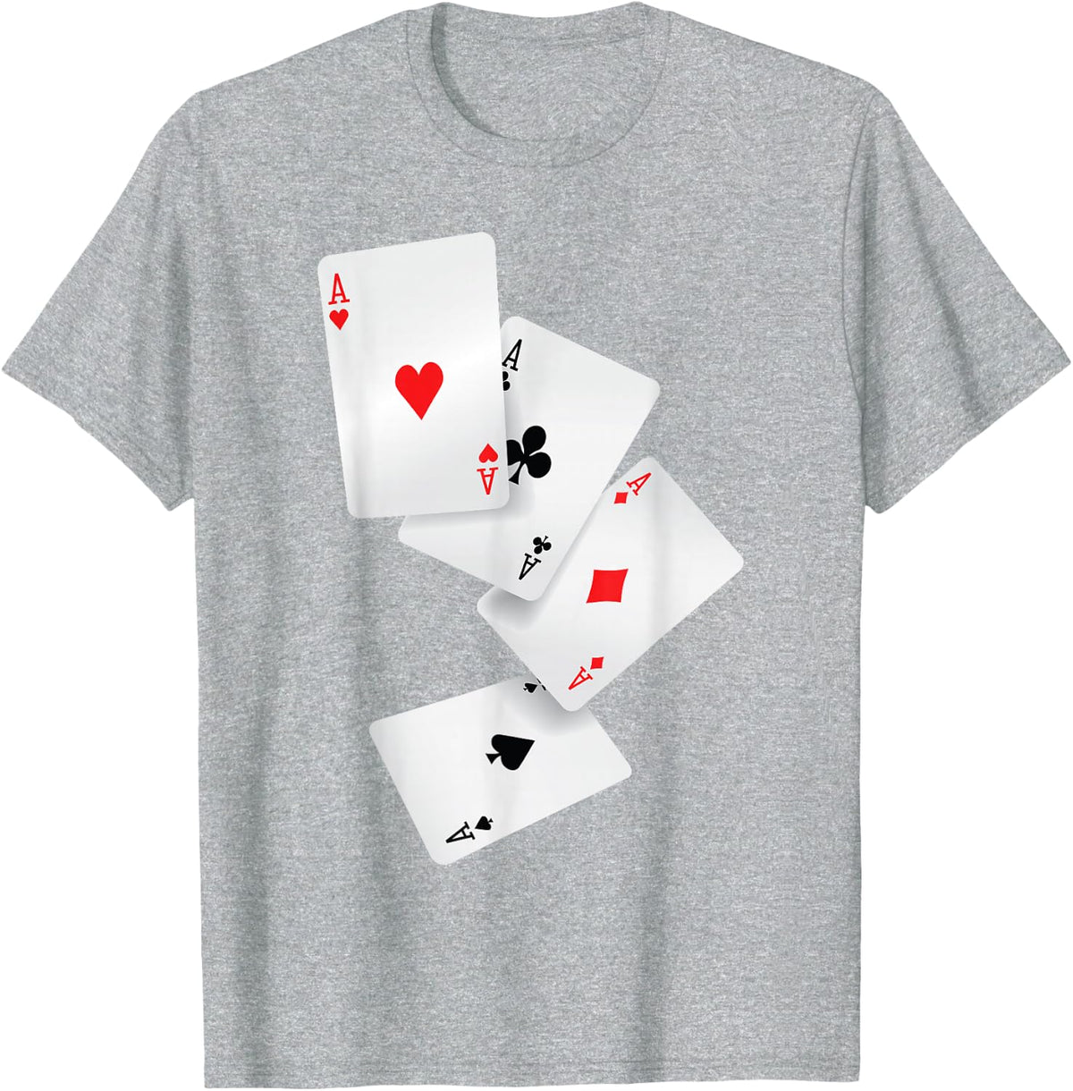 Four Aces Poker Pro Lucky Player Winner Costume Hand T-Shirt - Heather Grey