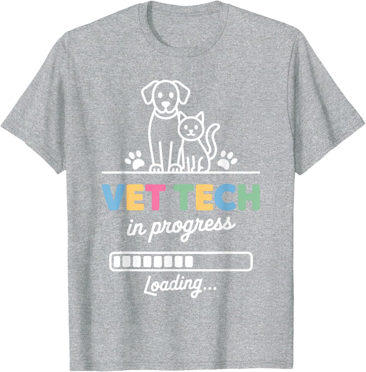 Funny Vet Tech Art for Men Women Kids Veterinary Technician T-Shirt - Heather Grey