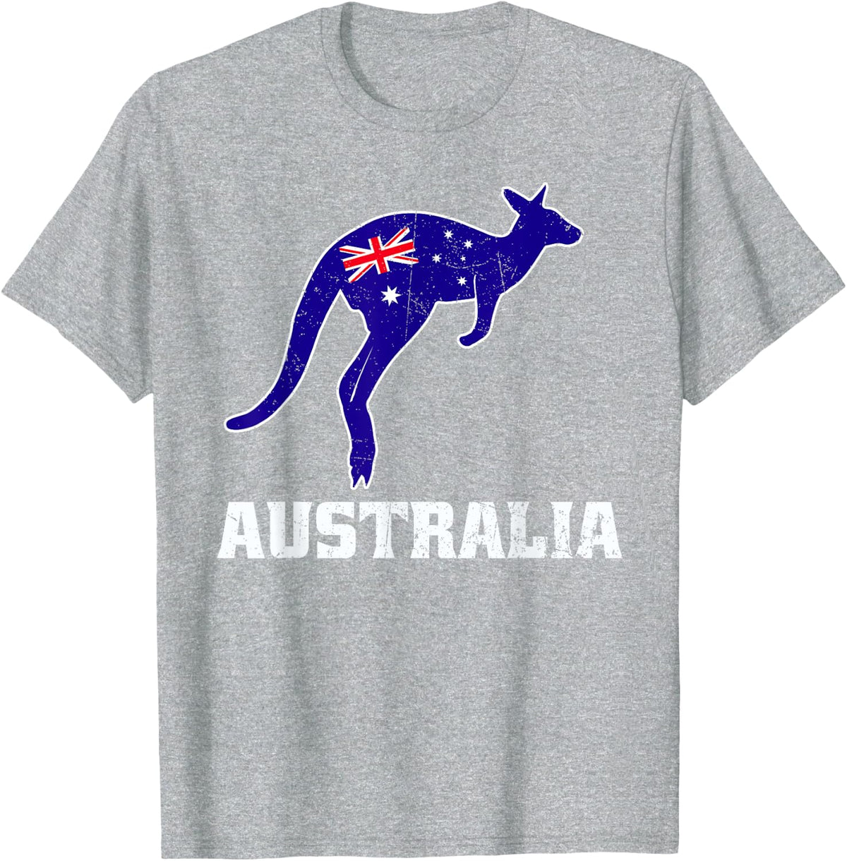 Australian Kangaroo Australia Flag Aussie Souvenir T-Shirt - Heather Grey