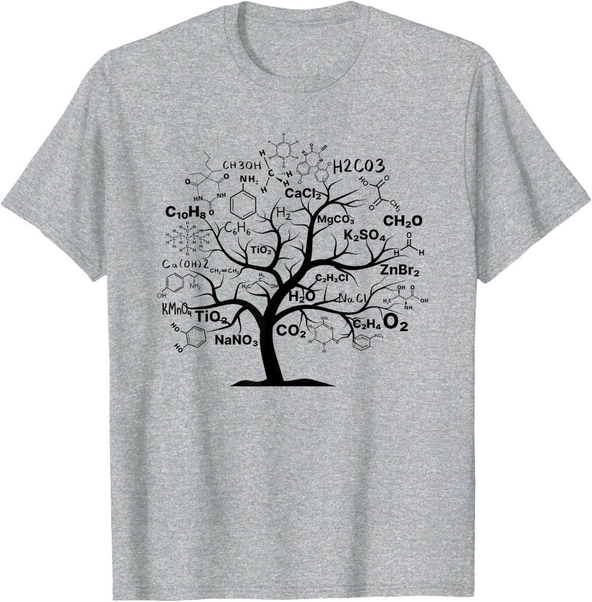 Funny Chemical Tree. Where Chemistry Meets Nature T-Shirt - Heather Grey