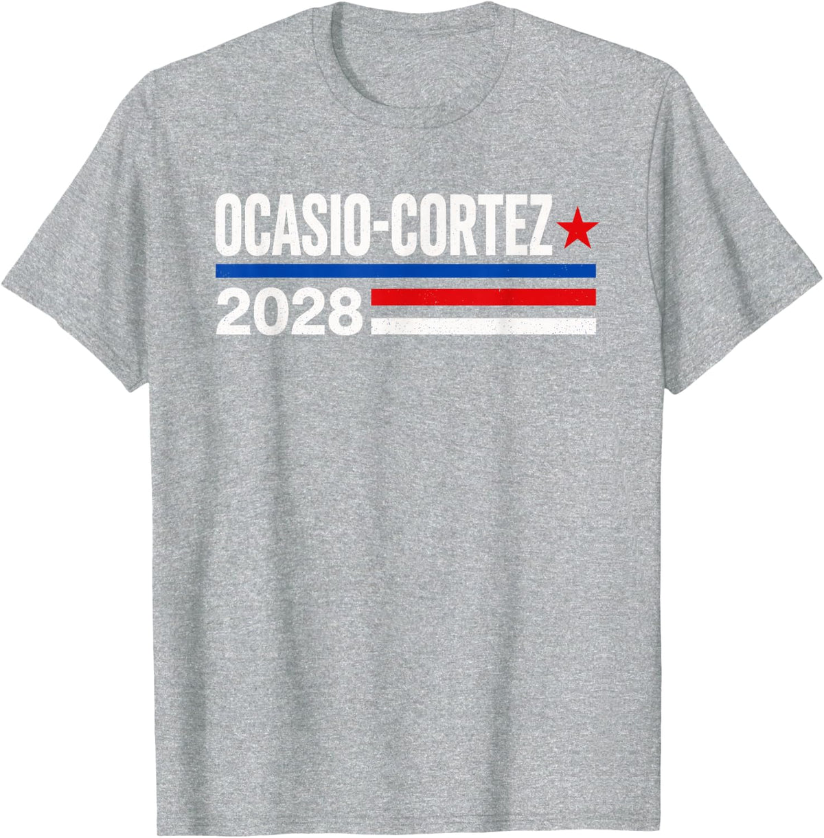 AOC for President 2028 Presidential Election Support T-Shirt - Heather Grey